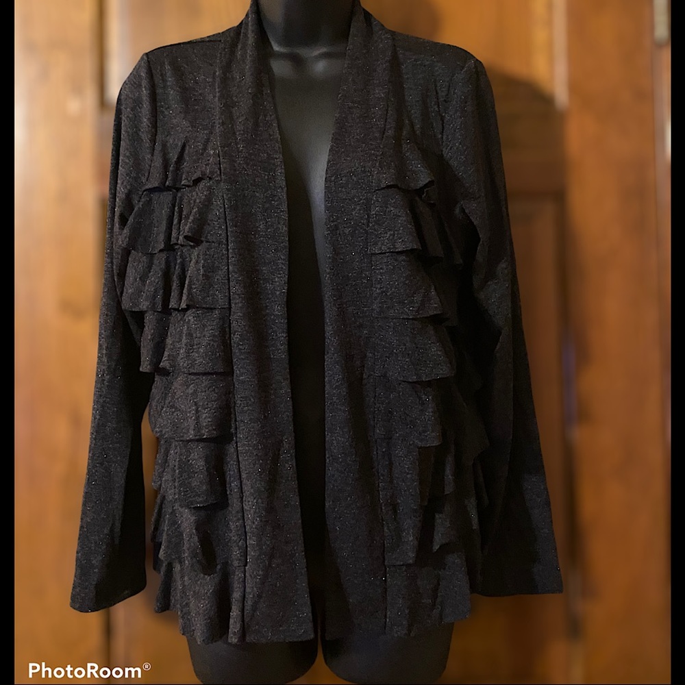 Marc Bouwer Ruffled Cardigan Sweater